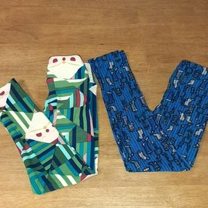 Lularoe Children's Christmas Leggings S/M